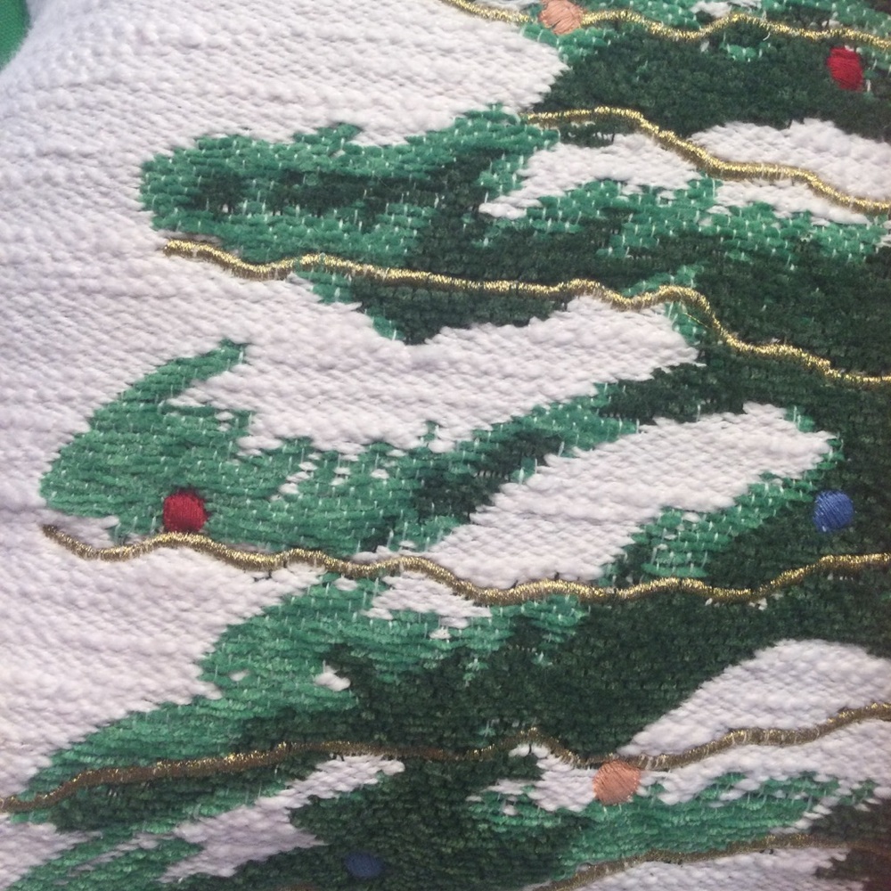 Threshold Festive Christmas Tree Throw Pillow with Green Trim NWT - Picture 4 of 10